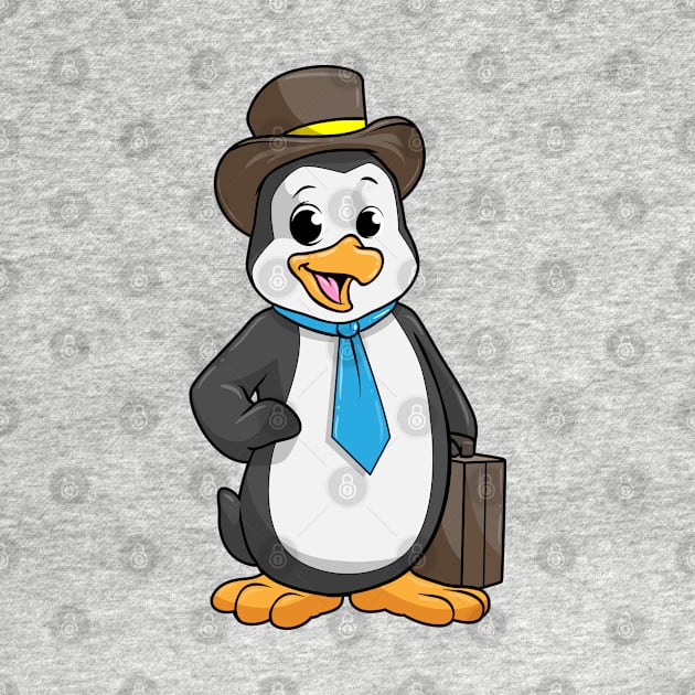 Penguin as entrepreneur with a briefcase by Markus Schnabel